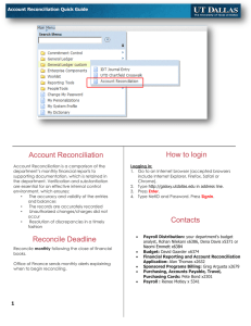 How to login Account Reconciliation Account Reconciliation Quick Guide