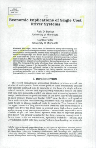 Economic Implications of Single Cost Driver Systems (D2. Rajiv D. Banker