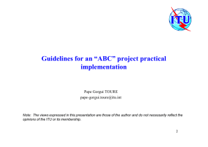 Guidelines for an “ABC” project practical implementation Pape Gorgui TOURE