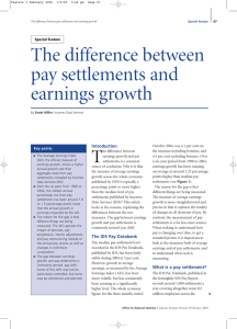 The difference between pay settlements and earnings growth T