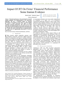 Impact Of JIT On Firms‘ Financial Performance Some Iranian Evidence 21