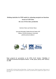 Defining elasticities for PMP models by estimating marginal cost functions