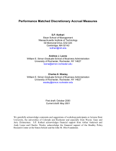 Performance Matched Discretionary Accrual Measures