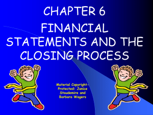 CHAPTER 6 FINANCIAL STATEMENTS AND THE CLOSING PROCESS