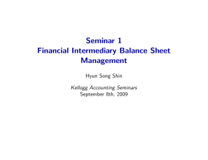 Seminar 1 Financial Intermediary Balance Sheet Management Hyun Song Shin