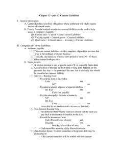 Chapter 13 - part 1:  Current Liabilities