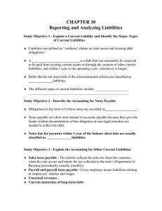 CHAPTER 10  Reporting and Analyzing Liabilities