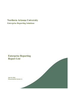 Northern Arizona University Enterprise Reporting Report List Enterprise Reporting Solutions