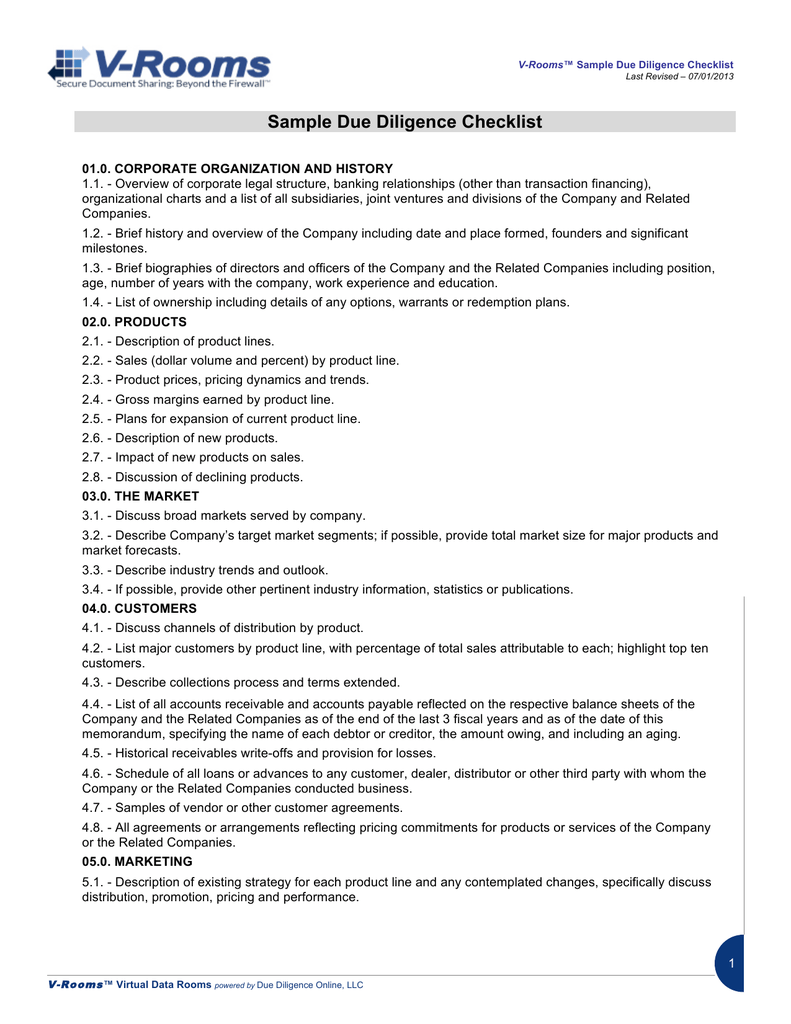 sample-due-diligence-checklist