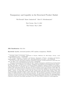 Transparency and Liquidity in the Structured Product Market