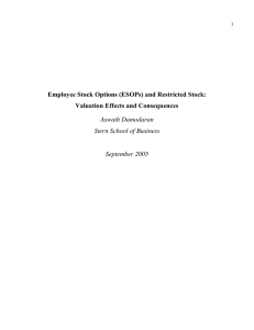 Employee Stock Options (ESOPs) and Restricted Stock: Valuation Effects and Consequences