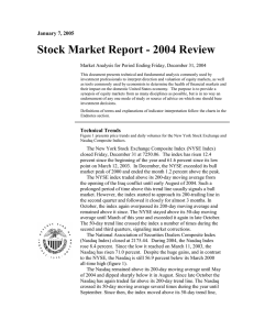 Stock Market Report - 2004 Review January 7, 2005