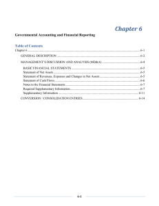 Chapter 6 Governmental Accounting and Financial Reporting Table of Contents