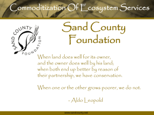 Sand County Foundation Commoditization Of Ecosystem Services