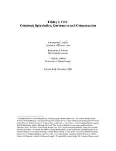 Taking a View: Corporate Speculation, Governance and Compensation