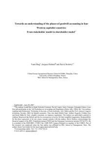 Towards an understanding of the phases of goodwill accounting in... Western capitalist countries: From stakeholder model to shareholder model