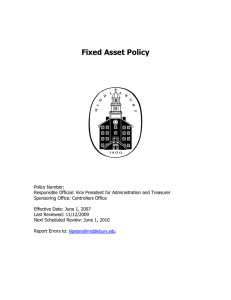 Fixed Asset Policy