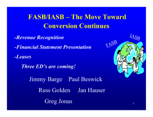 FASB/IASB – The Move Toward Conversion Continues