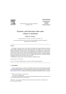 Dynamic cash discounts when sales volume is stochastic Jeffrey R. Stokes ∗