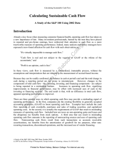 Calculating Sustainable Cash Flow Introduction