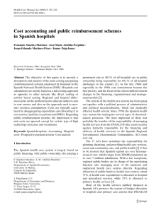 Cost accounting and public reimbursement schemes in Spanish hospitals