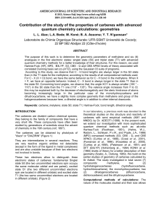 Contribution of the study of the properties of carbenes with... quantum chemistry calculations: geometries