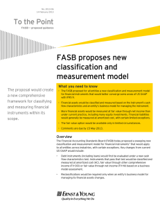 FASB proposes new classification and measurement model To the Point