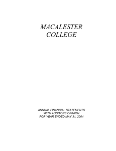 MACALESTER COLLEGE ANNUAL FINANCIAL STATEMENTS