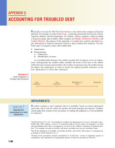 ACCOUNTING FOR TROUBLED DEBT APPENDIX G