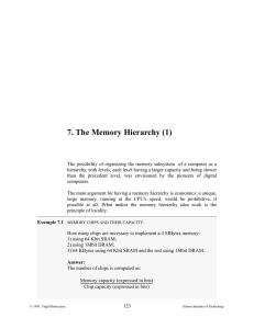 7. The Memory Hierarchy (1)