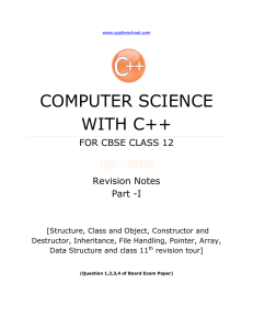 COMPUTER SCIENCE WITH C++ FOR CBSE CLASS 12