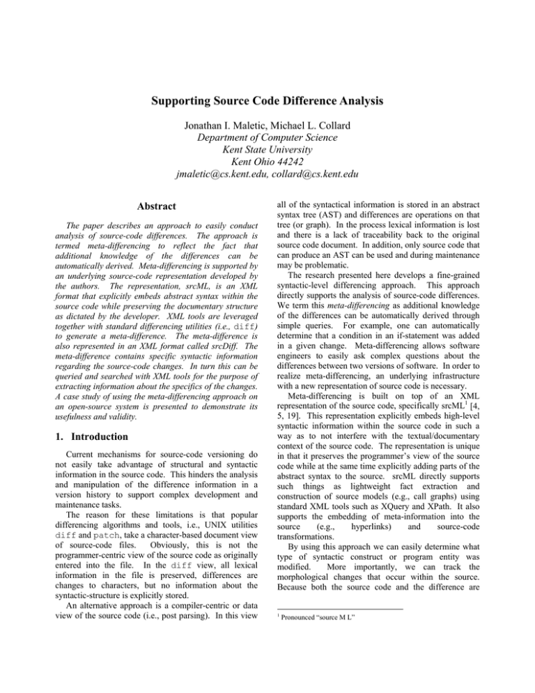 Supporting Source Code Difference Analysis