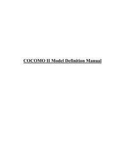 COCOMO II Model Definition Manual