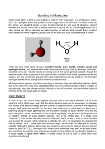 Bonding in Molecules