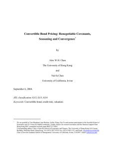 Convertible Bond Pricing: Renegotiable Covenants, Seasoning and Convergence  by