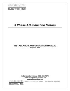 3 Phase AC Induction Motors INSTALLATION AND OPERATION MANUAL