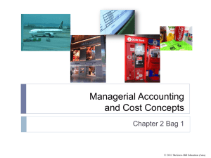 Managerial Accounting and Cost Concepts Chapter 2 Bag 1