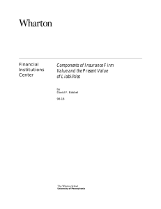 Components of Insurance Firm Value and the Present Value of Liabilities Financial