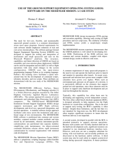 USE OF THE GROUND SUPPORT EQUIPMENT OPERATING SYSTEM (GSEOS)