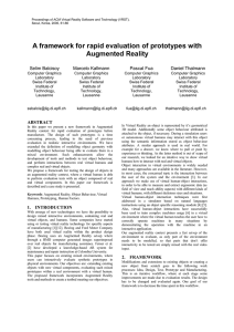 A framework for rapid evaluation of prototypes with Augmented Reality  Selim Balcisoy