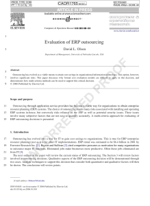 Evaluation of ERP outsourcing CAOR1765 ARTICLE IN PRESS David L. Olson