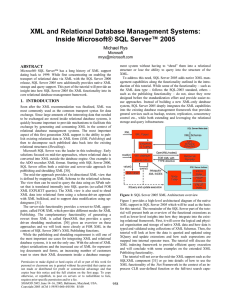 XML and Relational Database Management Systems: Inside Microsoft® SQL Server™ 2005