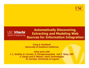 Automatically Discovering, Extracting and Modeling Web Sources for Information Integration