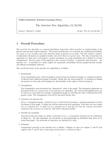 The Junction Tree Algorithm (11/16/04) 1 Overall Procedure