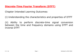 Discrete-Time Fourier Transform (DTFT)  Chapter Intended Learning Outcomes:
