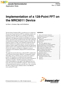 Implementation of a 128-Point FFT on the MRC6011 Device Freescale Semiconductor Application Note