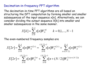 Decimation-in-frequency FFT algorithm