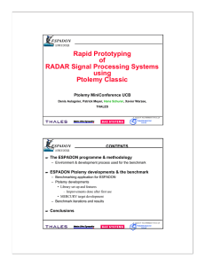Rapid Prototyping of RADAR Signal Processing Systems using