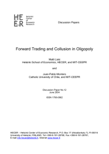 Forward Trading and Collusion in Oligopoly