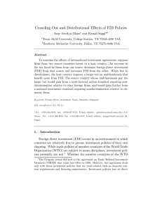 Crowding Out and Distributional Eﬀects of FDI Policies Amy Jocelyn Glass S